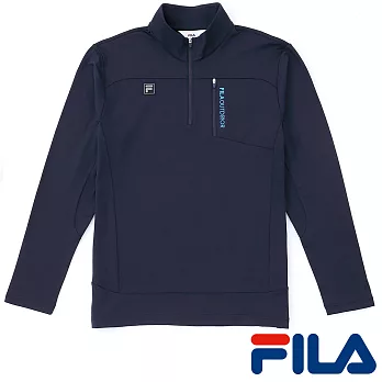 FILA男仕吸濕排汗刷毛上衣-1TEP-5100-NV-XL學院藍