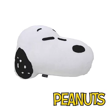 【日本進口正版】Snoopy 史努比 絨面 大頭 抱枕/靠枕/午睡枕 PEANUTS -睡覺款