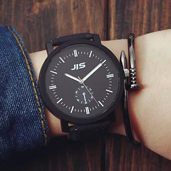 Watch-123 奇幻力量-大錶盤簡約人氣運動潮流手錶 (2色任選)黑帶黑盤