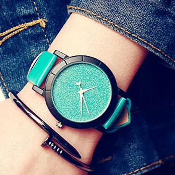Watch-123 砂塵幻想-創意多色半月型秒針手錶 (4色任選)薄荷綠