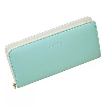 AmaZing 多色繽紛素面大螢幕手機拉鍊長夾 (4色任選)淺綠色