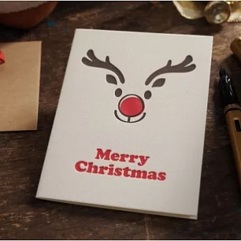 【tegami】手作活版印刷聖誕卡_聖誕麋鹿特寫