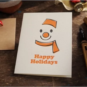 【tegami】手作活版印刷聖誕卡_聖誕雪人特寫