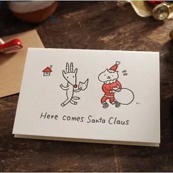 【tegami】手作活版印刷聖誕卡_送禮的聖誕貓咪