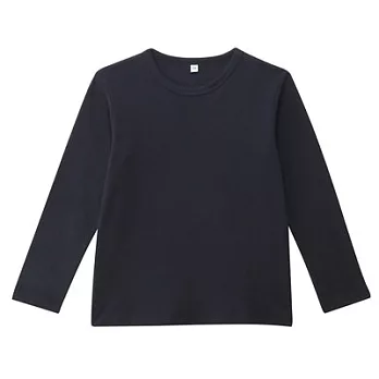 [MUJI無印良品]兒童有機棉雙面起毛柔滑長袖T恤110深藍