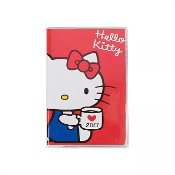 《Sanrio》HELLO KITTY 2017 B7迷你月間手帳(悠閒咖啡)