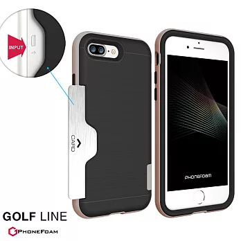 PhoneFoam LINE iPhone7 Plus 5.5吋插卡式吸震保護殼玫瑰金