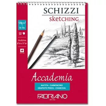 Fabriano - Accademia素描本Sketches ,120G,14.8X21,50張,線圈