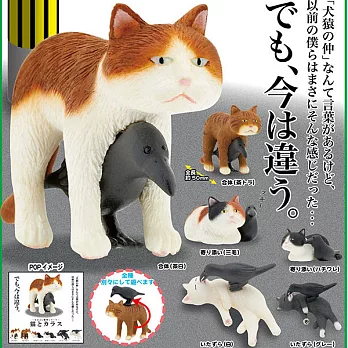 《轉蛋》和睦動物系列 貓與烏鴉 全6款 單顆隨機出貨--奇譚出品(日本原裝)