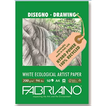 Fabriano - Ecological環保紙繪畫本,200G,A4,50張Drawing(素描/水彩)