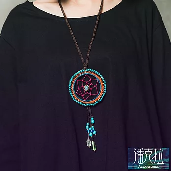 【潘克拉Accessories】六角捕夢網編織項鍊隨機出色