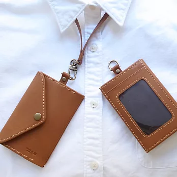 牛皮深咖啡，手工皮革收納包