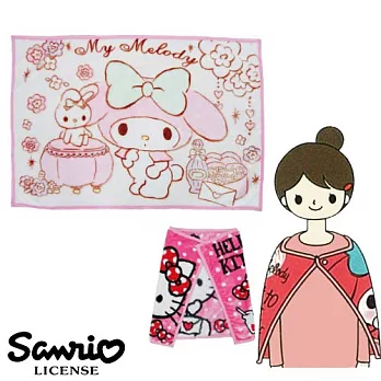 【日本進口正版】三麗鷗 Sanrio 經典人物 披毯/披肩/毛毯 -美樂蒂款