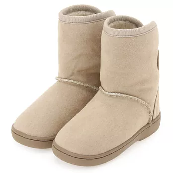 [MUJI無印良品]幼兒聚酯纖維可反摺絨毛短靴15~16cm米色