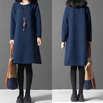 【A.Cheter】純棉柔感立體圓點洋裝605500020XL藍