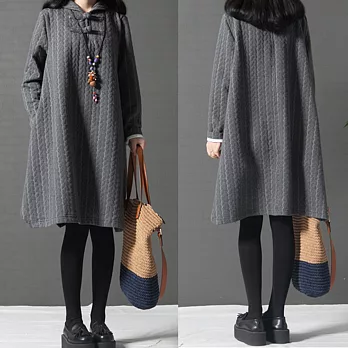 【A.Cheter】棉質柔感麥穗織紋洋裝605500021M灰