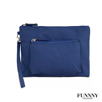 FUNNNY 日本輕量尼龍手拿包系列 田中 繪佳 海軍藍