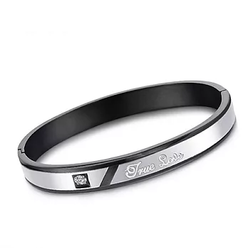 AmaZing 真愛密碼-晶亮水鑽鈦鋼情侶手環 (2色任選)男款