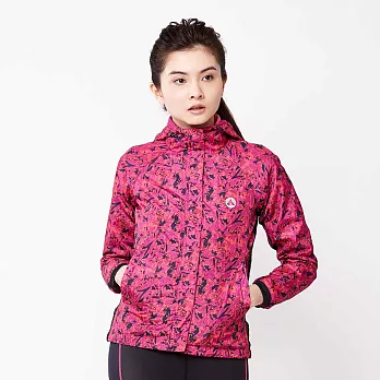 AIRWALK-時尚個性花版風衣外套S桃紅