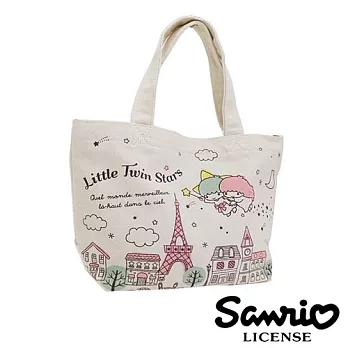 【日本進口正版】三麗鷗 雙子星 KIKI LALA 帆布 手提袋/便當袋 Sanrio