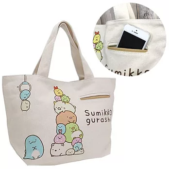 【日本進口正版】San-X 角落生物 帆布 手提袋/便當袋/帆布包 -夾娃娃機款