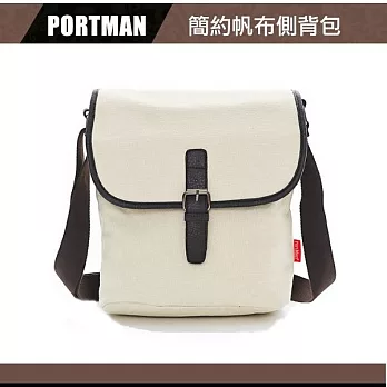 PORTMAN 簡約帆布側背包 PM12209 米白色