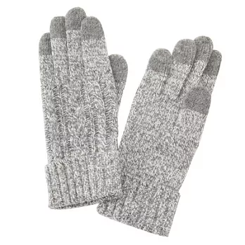 [MUJI無印良品]羊毛混雜撚觸控手套銀灰