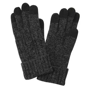 [MUJI無印良品]羊毛混雜撚觸控手套墨灰
