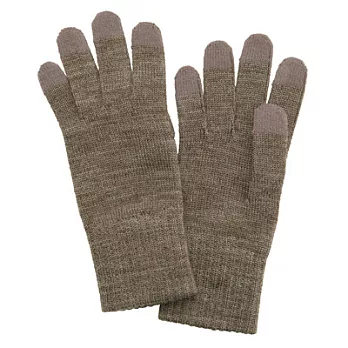 [MUJI無印良品]羊毛混觸控手套摩卡棕