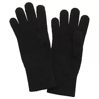 [MUJI無印良品]羊毛混觸控手套黑色