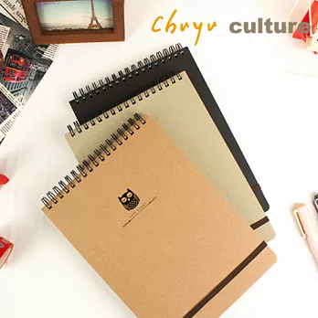 珠友 A5 再生紙雙圈上翻束帶筆記本(橫線)70張A牛皮