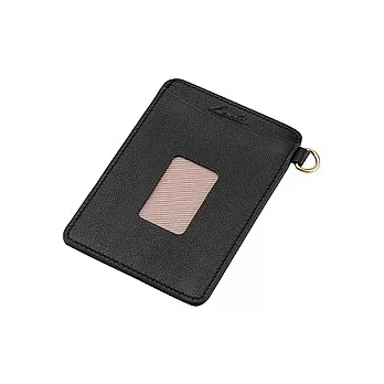 Lacee 皮製單面車票套黑色