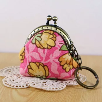 手縫ok!－口金鑰匙圈B款－桃(拼布材料包)