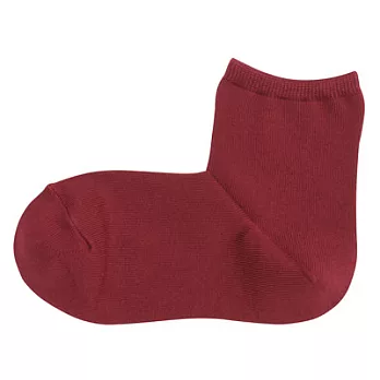 [MUJI無印良品]女有機棉混直角短襪23~25cm暗紅