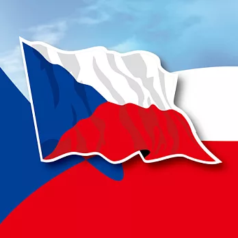 【國旗商品創意館】捷克國旗飄揚抗ＵＶ、防水貼紙2入／Czech~