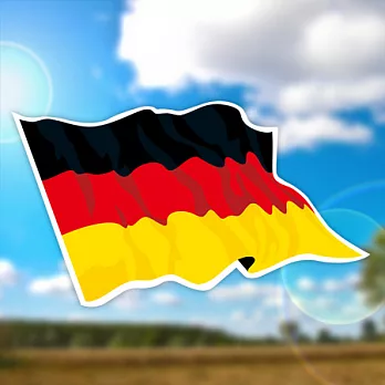 【國旗商品創意館】德國旗飄揚抗ＵＶ、防水貼紙2入／Germany~
