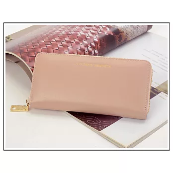 【La Poche Secrete 真皮包包】 綠野仙蹤，牛皮質感長夾 - 秋香粉