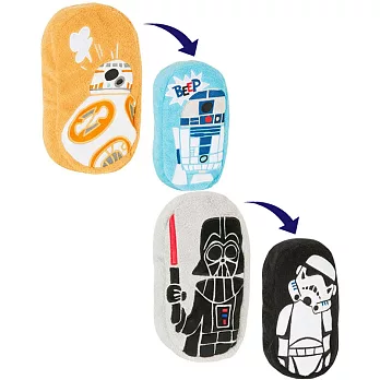 【日本進口正版】星際大戰 日本製 絨毛 雙面 筆袋/化妝包/收納包 Star Wars -灰色款