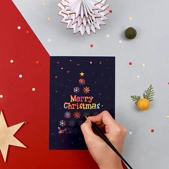 Lago 聖誕節-手刮聖誕卡片-浪漫雪花樹