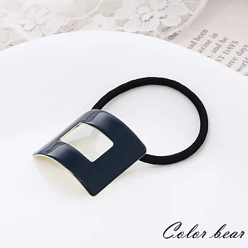 【卡樂熊】中空造型幾何方形琺瑯系列髮束-藍色