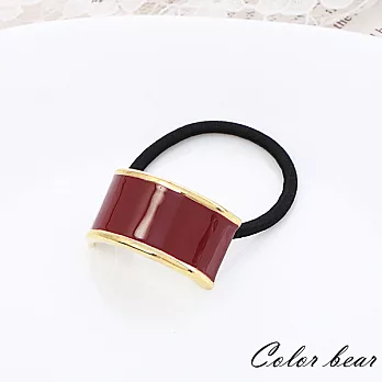 【卡樂熊】典雅純色半圓金邊琺瑯系列髮束-紅色
