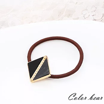 【卡樂熊】彩紋原石雙拼金邊造型髮束-金色