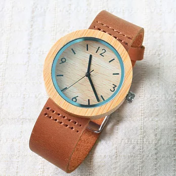 大森竹子竹木框‧原木小圓框數字錶