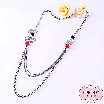 AMANDA艾曼達甜心 項鍊-薔薇花語-1476黑色