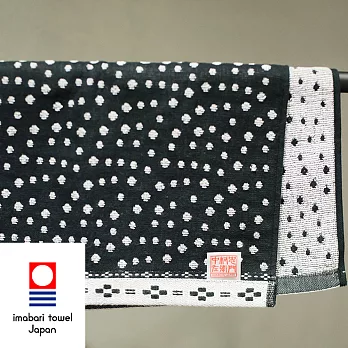 【今治織上】日本今治毛巾 今治認證 中忠今治 棉紗織 小紋柄系列 (浴巾)黑色水花