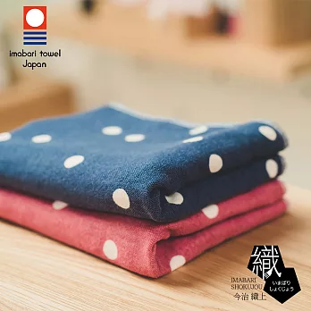 【今治織上】日本今治毛巾 今治認證 吉井 雙色點點學生水玉 (浴巾)桃紅