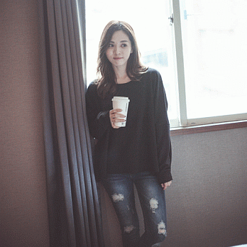 【韓國連線】。韓國 率性不修邊寬上衣 黑系