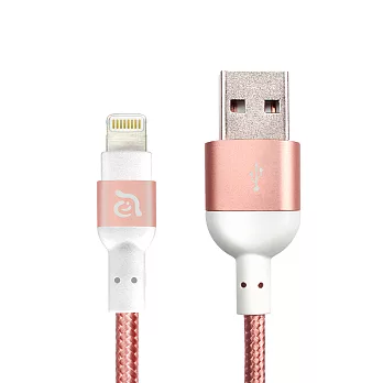 亞果元素 PeAk Lightning 金屬編織傳輸線 200cm玫瑰金