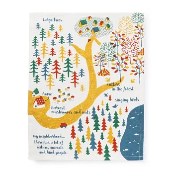 【Afternoon Tea】繽紛樹林吸水布 海軍藍