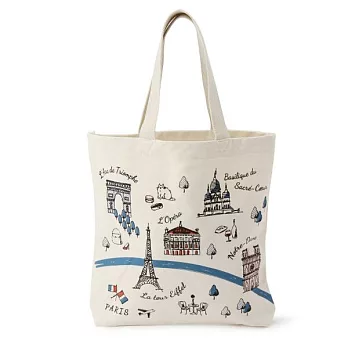 【Afternoon Tea】巴黎街景提袋 象牙色